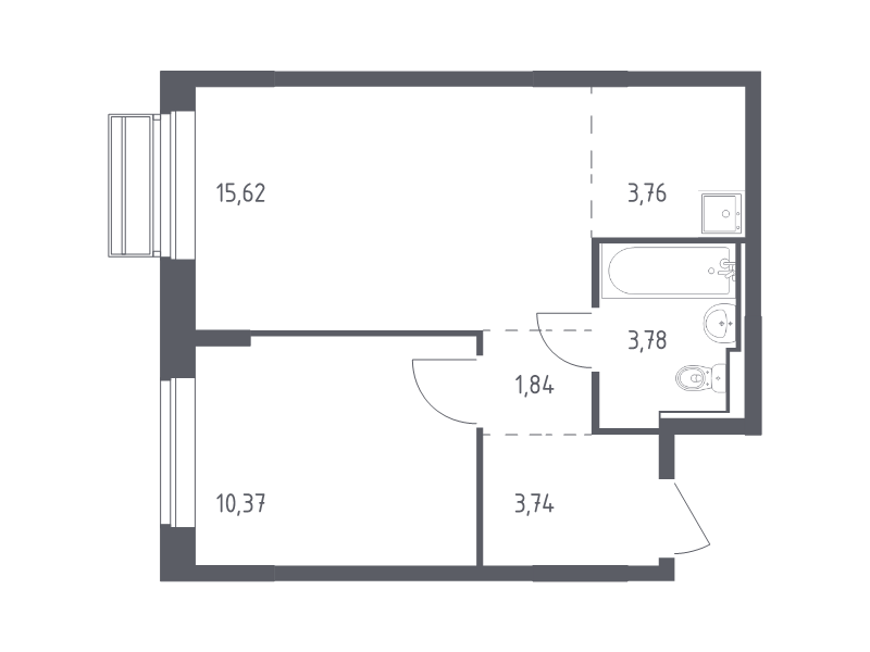 2 ккв (Евро) 39,1 м²