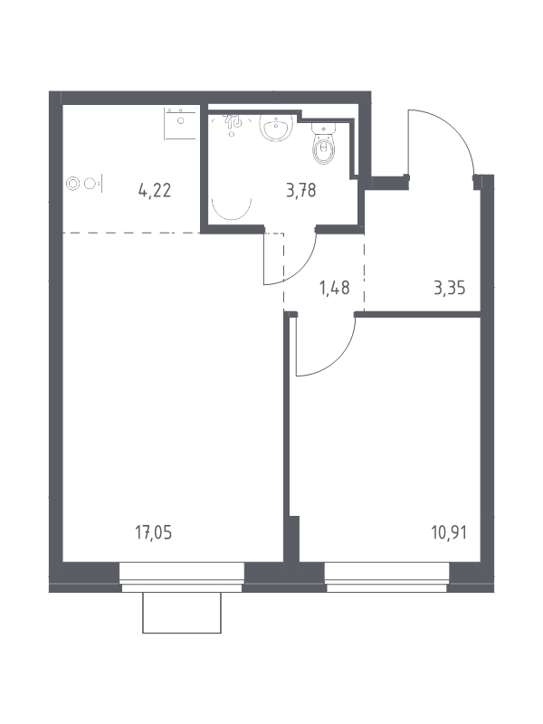 2 ккв (Евро) 40,8 м²