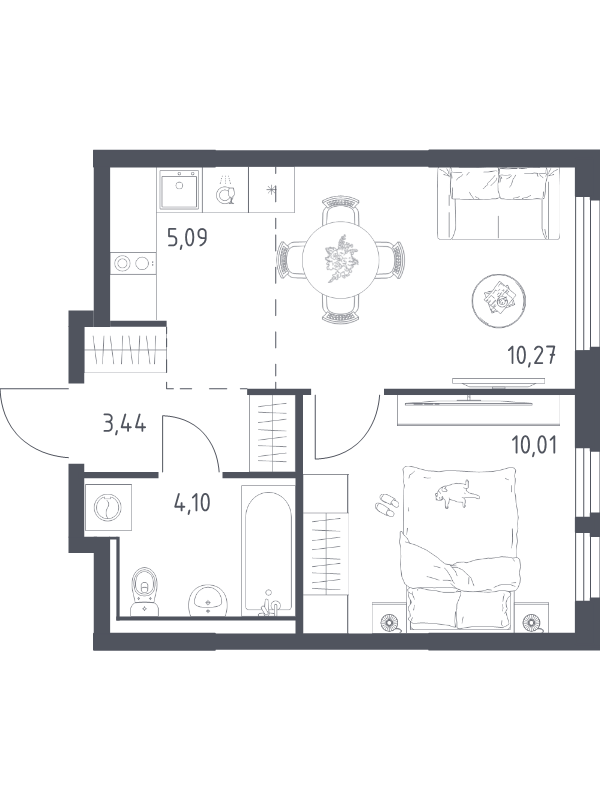 2 ккв (Евро) 32,9 м²