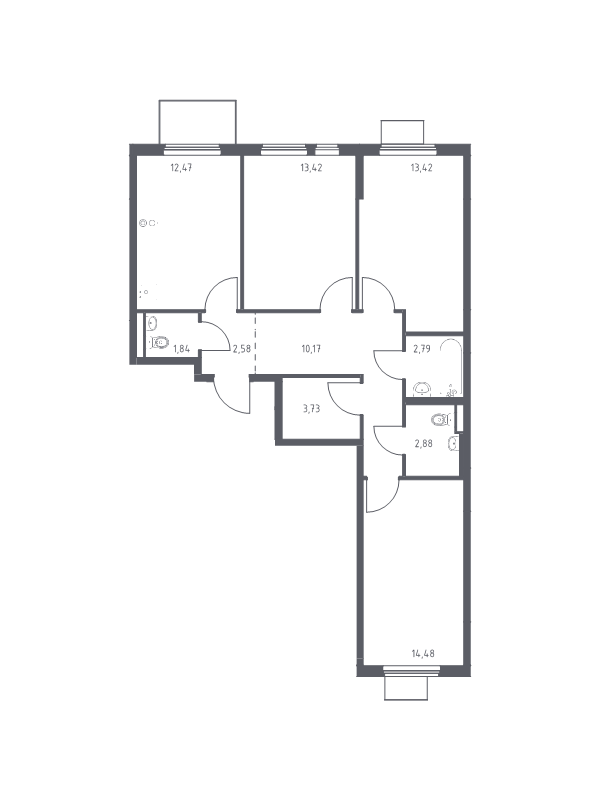 3 ккв 77,8 м²
