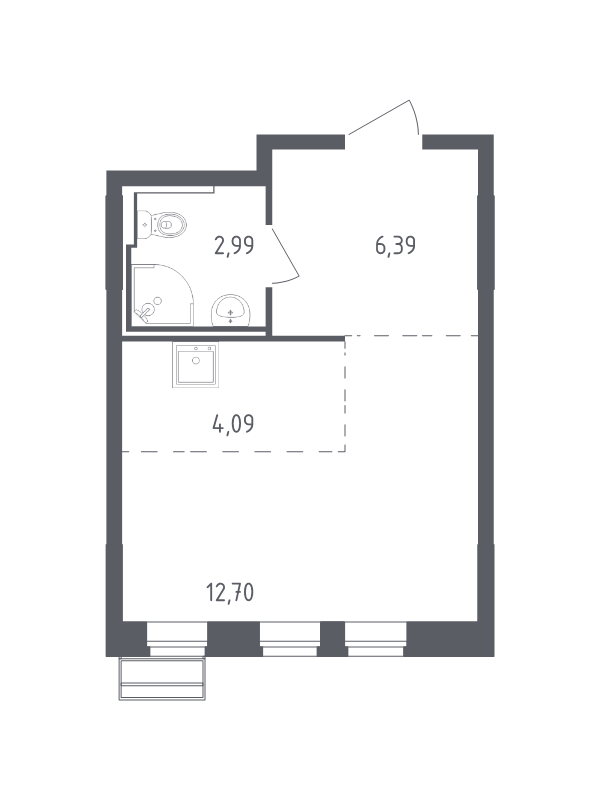 Студия 26,2 м²