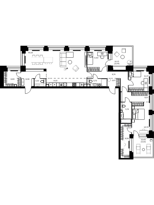 4 ккв (Евро) 147,4 м²
