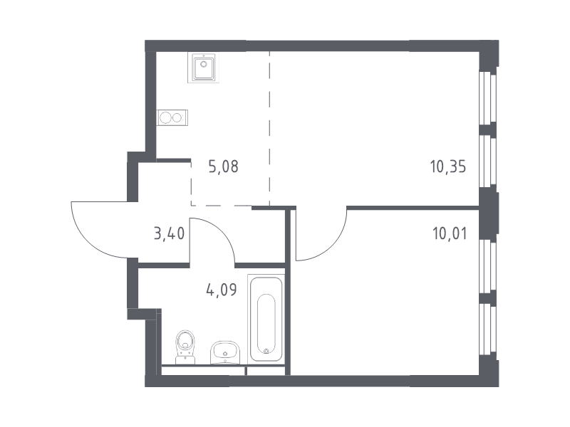 2 ккв (Евро) 32,9 м²