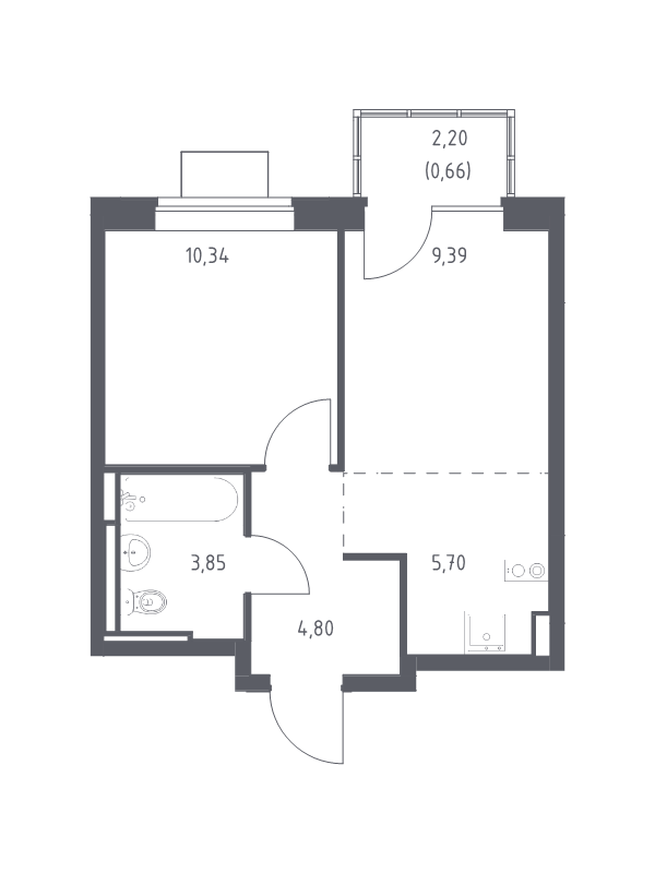 2 ккв (Евро) 34,7 м²
