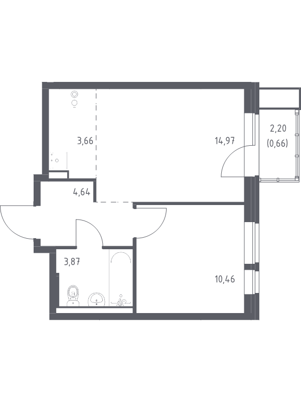2 ккв (Евро) 38,3 м²