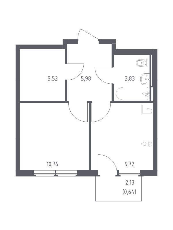 1 ккв 36,5 м²