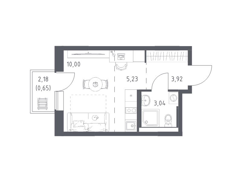 Студия 22,8 м²