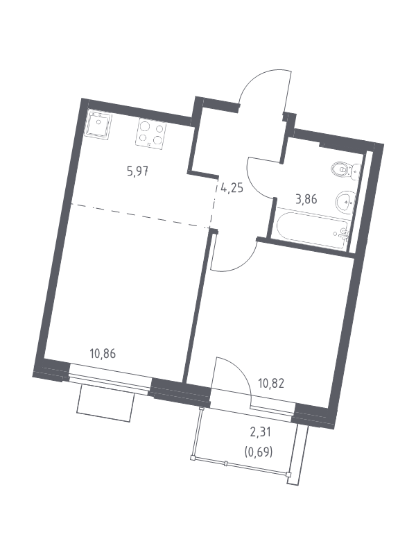 2 ккв (Евро) 36,5 м²