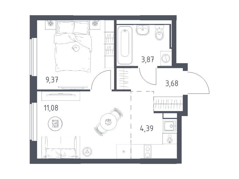 2 ккв (Евро) 32,4 м²
