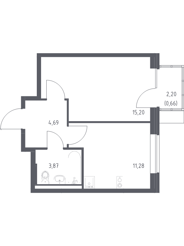 1 ккв 35,7 м²