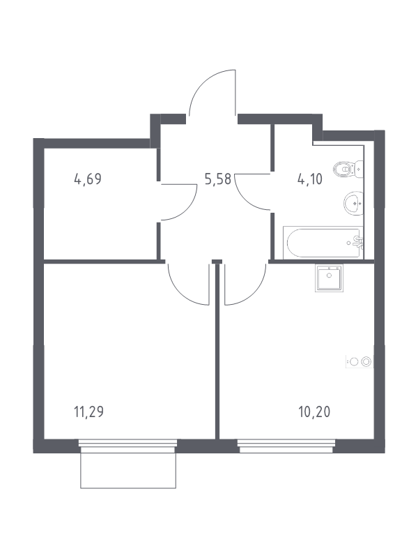 1 ккв 35,9 м²