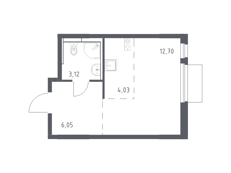 Студия 25,9 м²