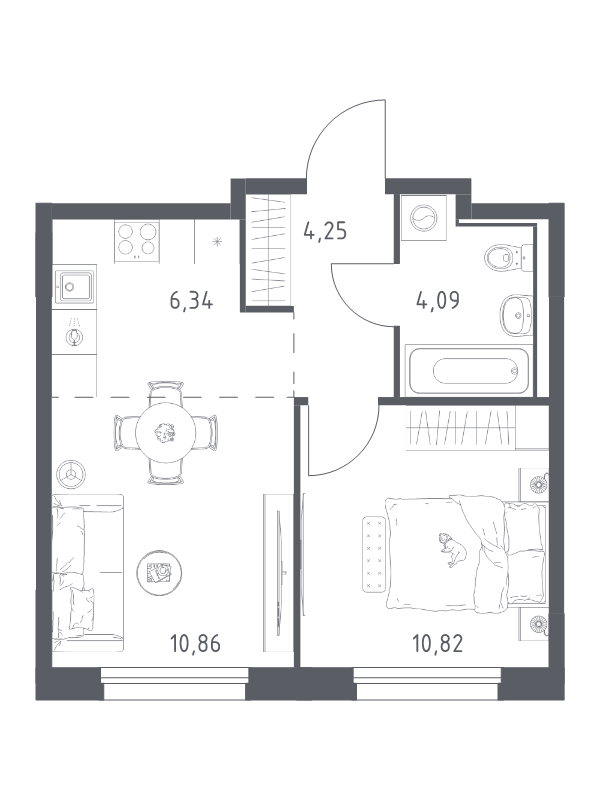2 ккв (Евро) 36,4 м²