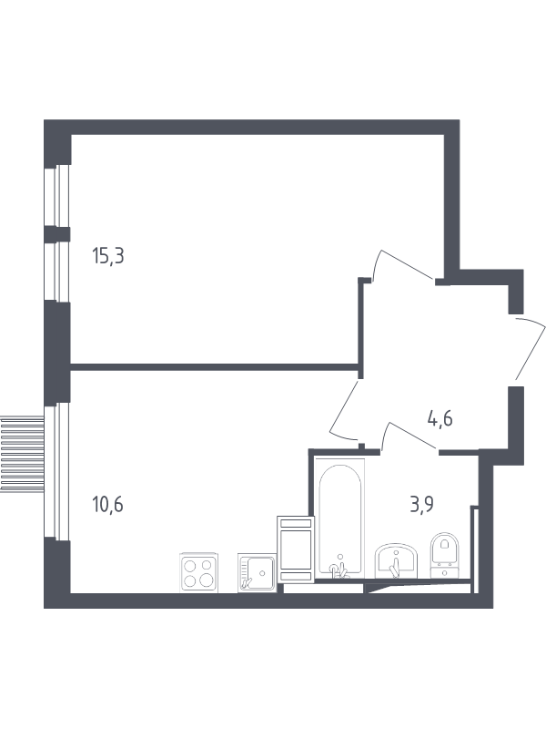 1 ккв 33,6 м²