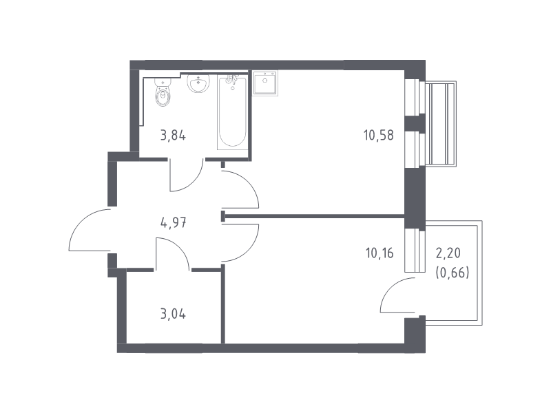 1 ккв 33,3 м²