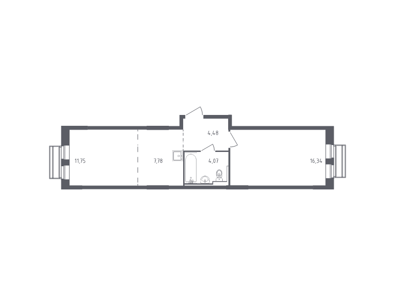 2 ккв (Евро) 44,4 м²