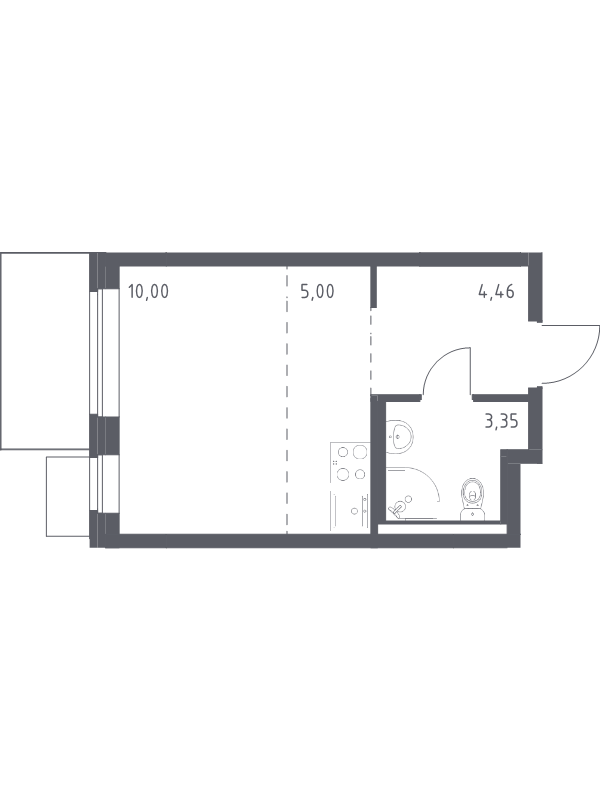 Студия 22,8 м²