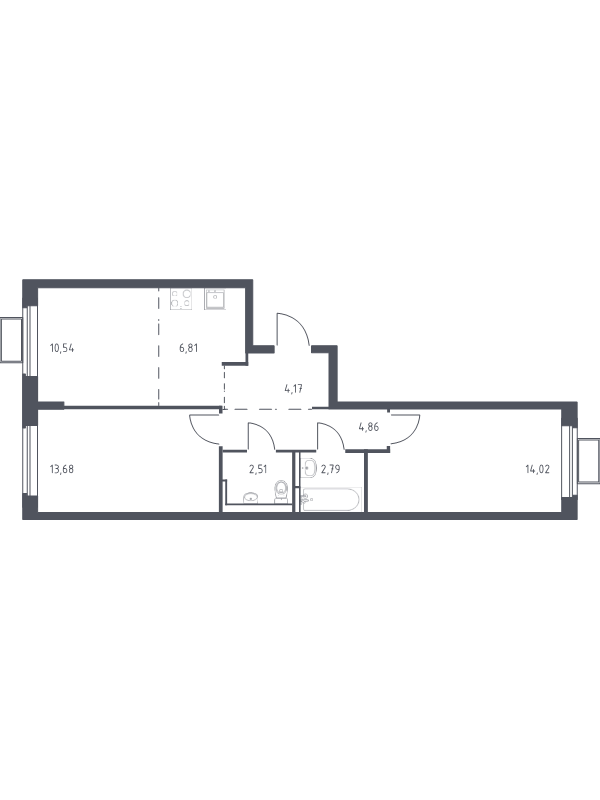 3 ккв (Евро) 59,4 м²