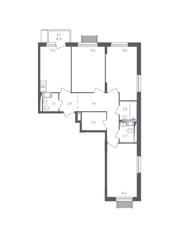 3 ккв 77,8 м²