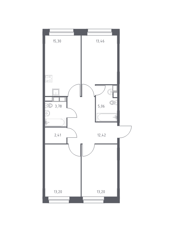 4 ккв (Евро) 78,8 м²