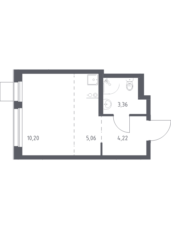 Студия 22,8 м²