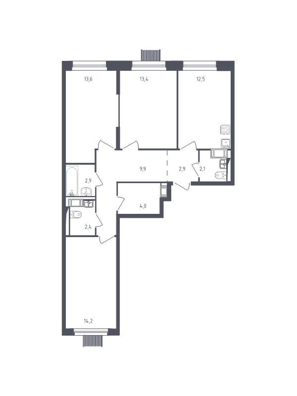 3 ккв 77,1 м²