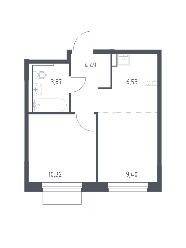 2 ккв (Евро) 34,6 м²