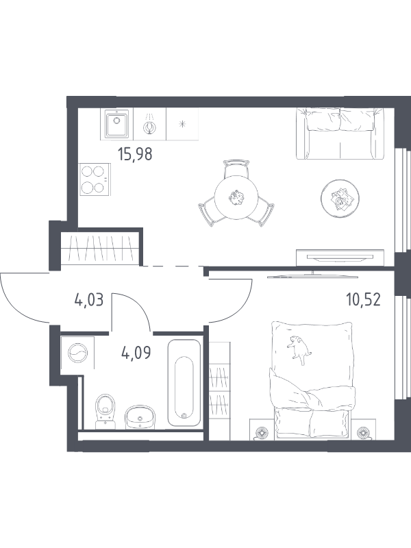 2 ккв (Евро) 34,6 м²