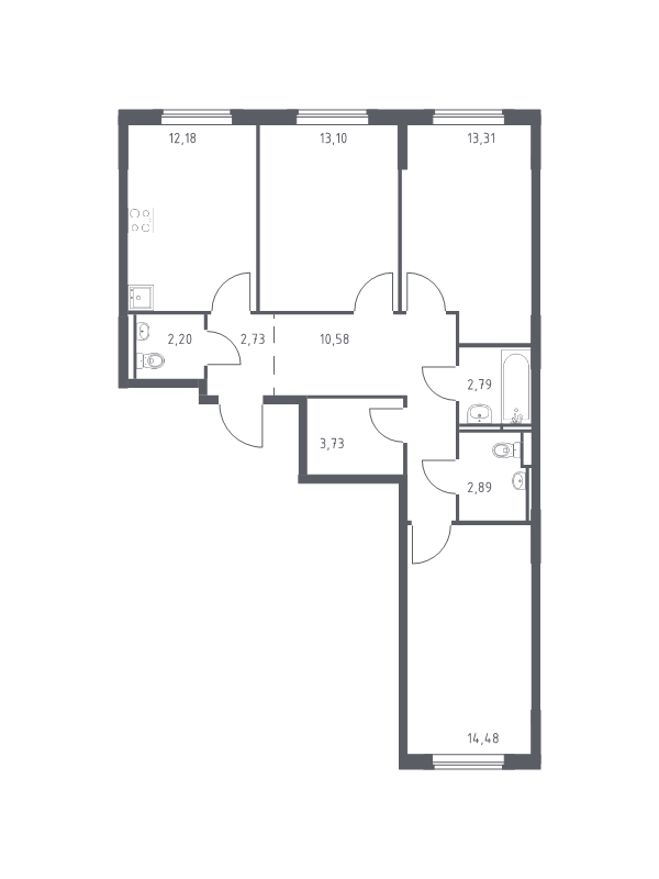 3 ккв 78 м²