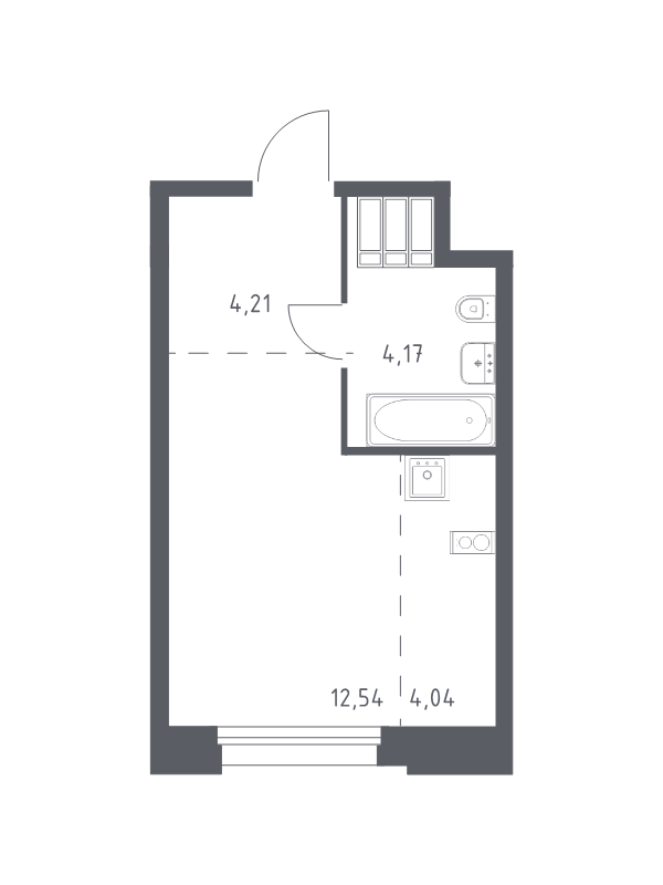 Студия 25 м²