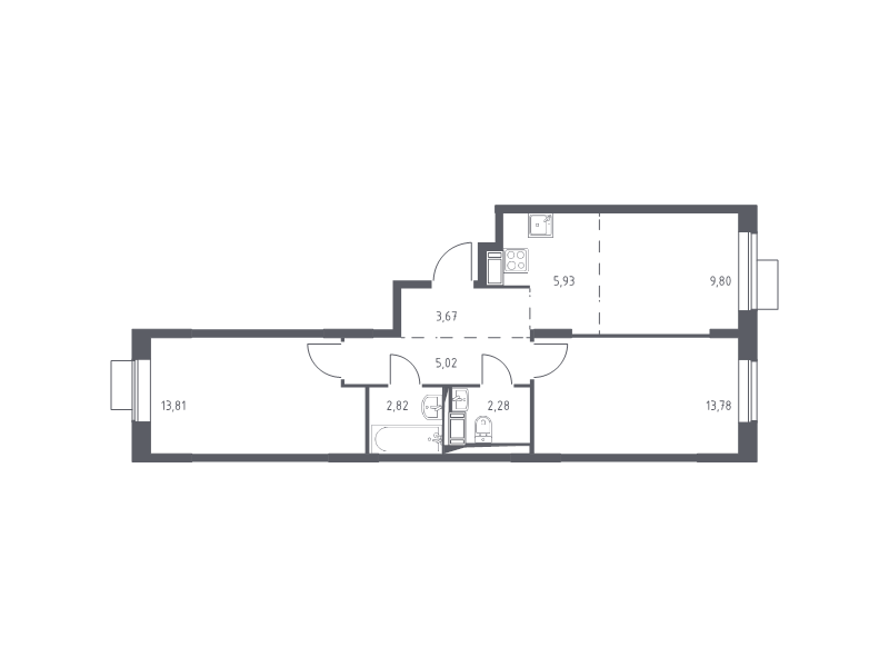3 ккв (Евро) 57,1 м²