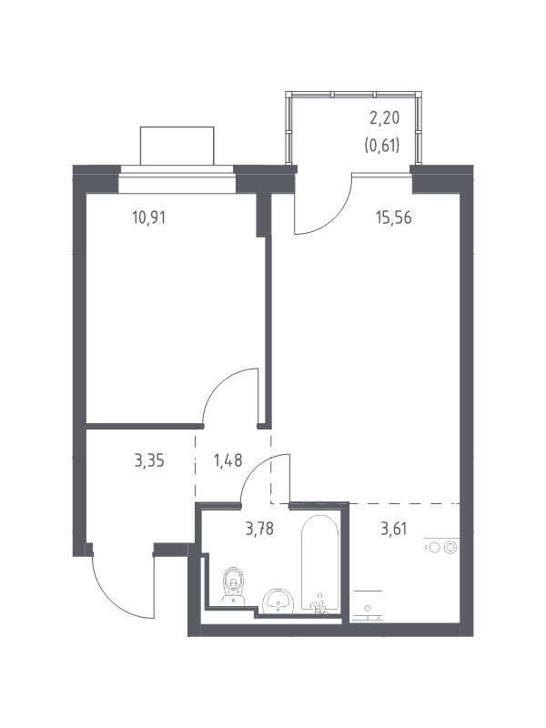 2 ккв (Евро) 39,3 м²