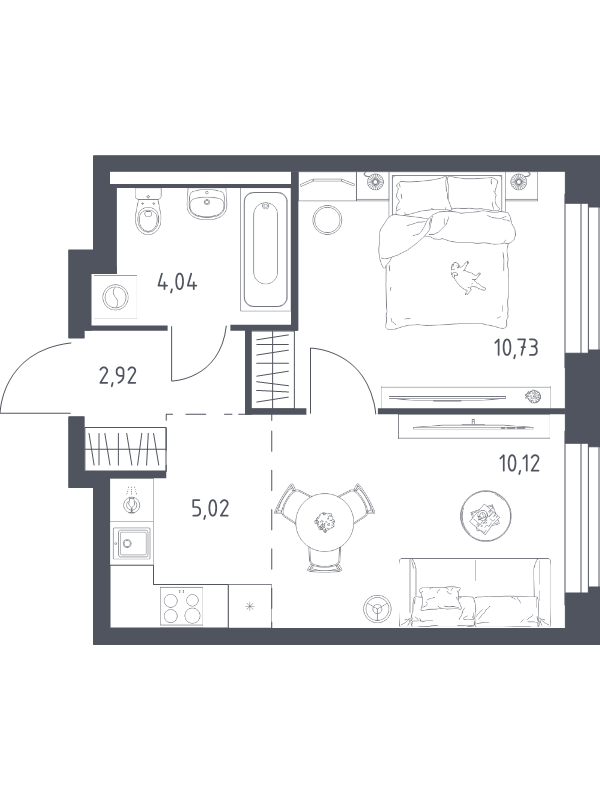 2 ккв (Евро) 32,8 м²