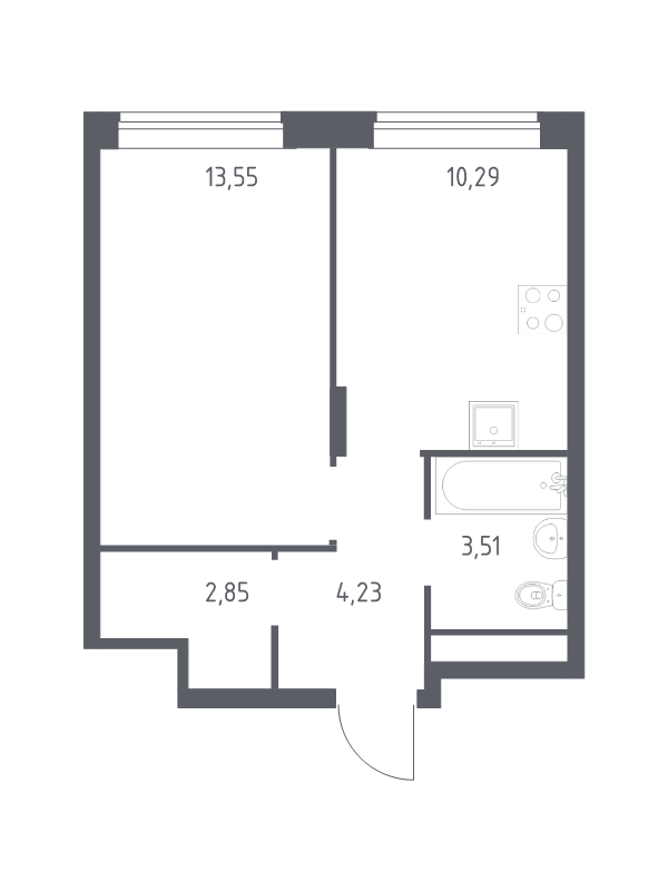 1 ккв 34,2 м²