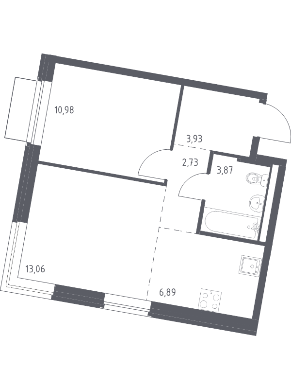 2 ккв (Евро) 41,5 м²