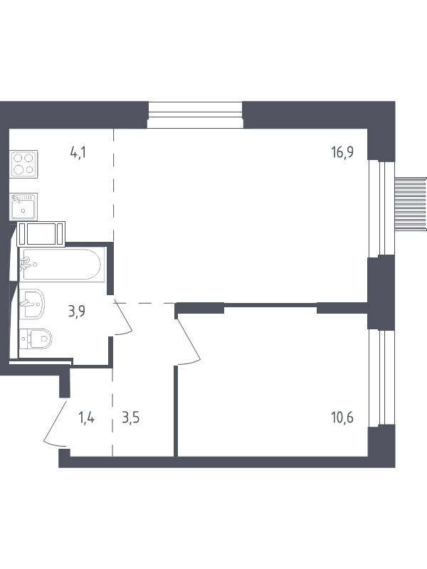 2 ккв (Евро) 40 м²