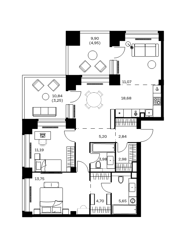 3 ккв (Евро) 88,2 м²