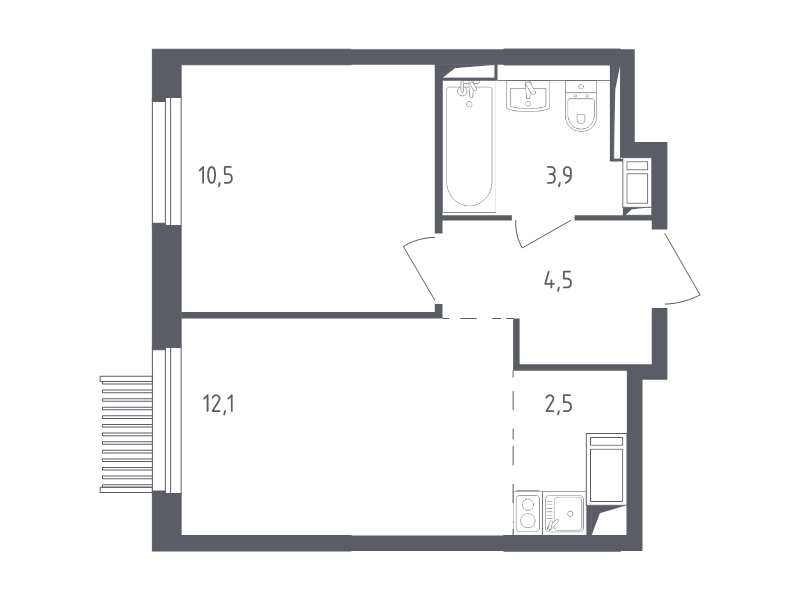 1 ккв 32,8 м²
