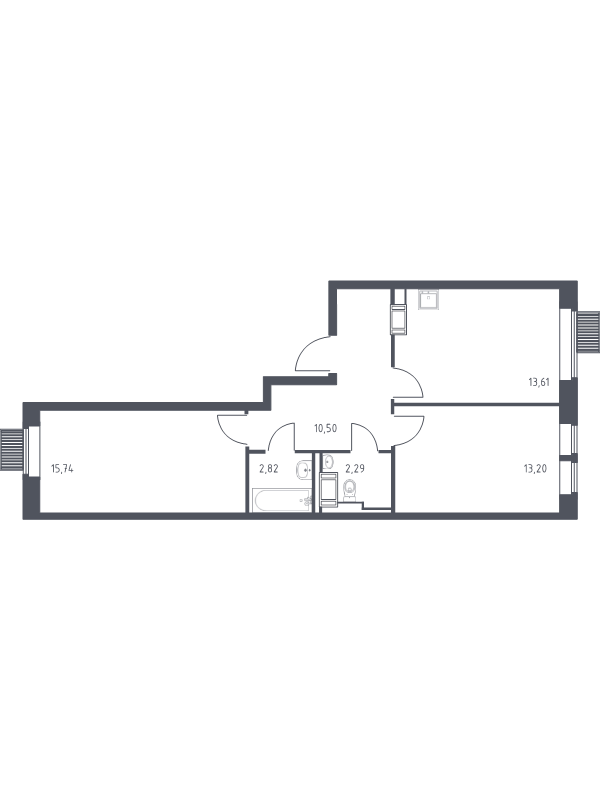 2 ккв 58,2 м²