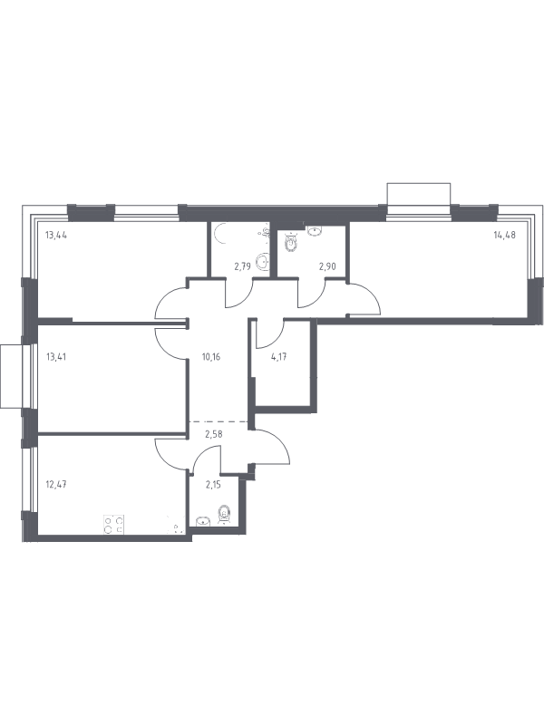 3 ккв 78,6 м²