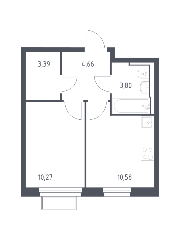 1 ккв 32,9 м²