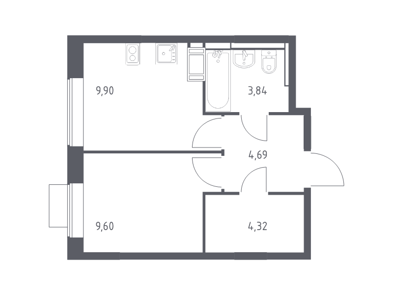 1 ккв 32,4 м²