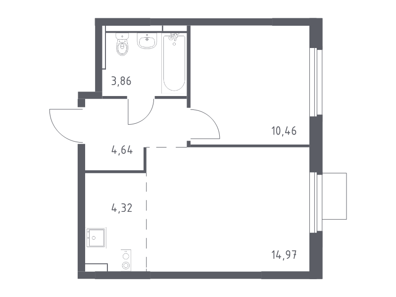 2 ккв (Евро) 38,3 м²