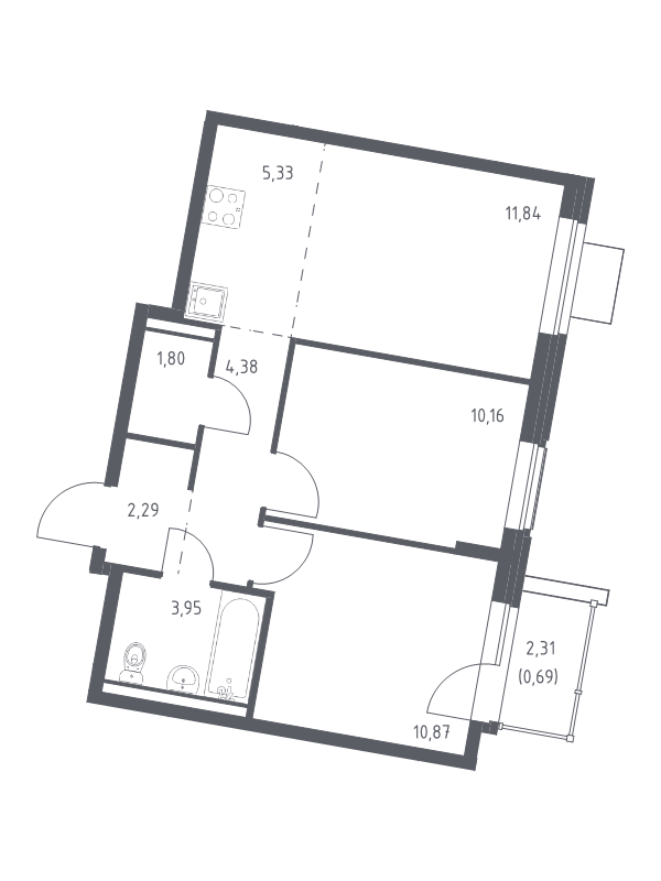 3 ккв (Евро) 51,3 м²