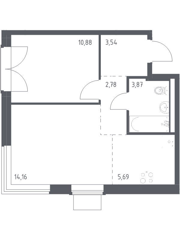 2 ккв (Евро) 40,9 м²
