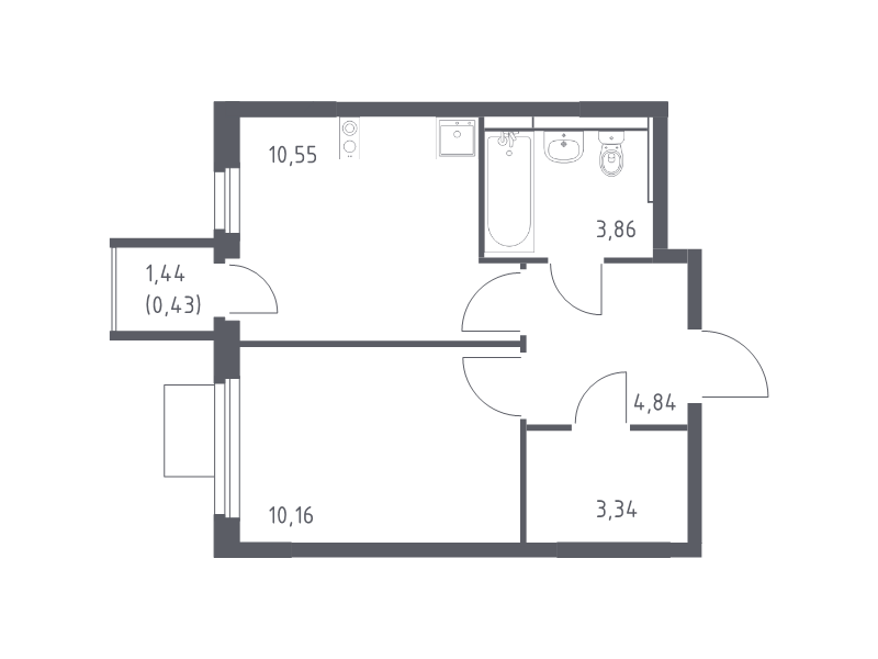 1 ккв 33,2 м²