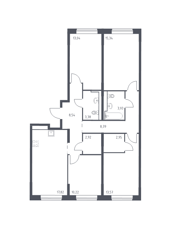 5 ккв (Евро) 100,1 м²