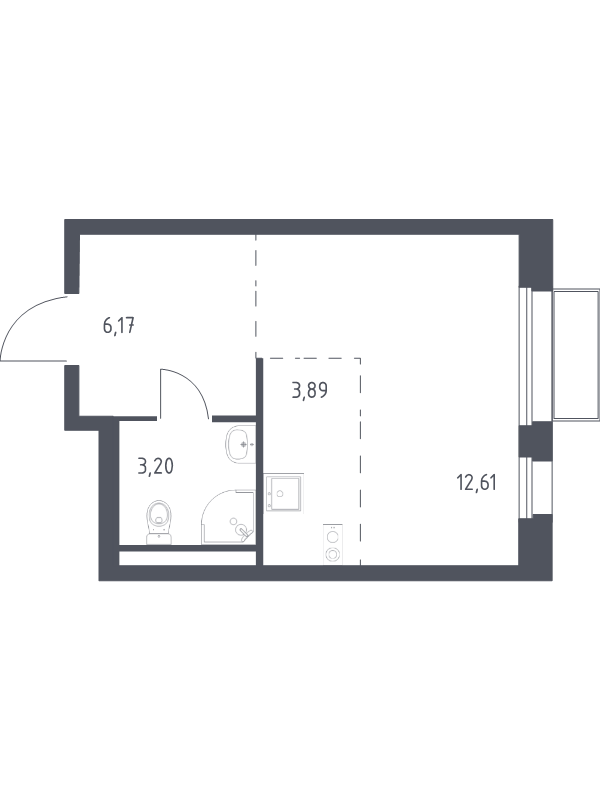 Студия 25,9 м²