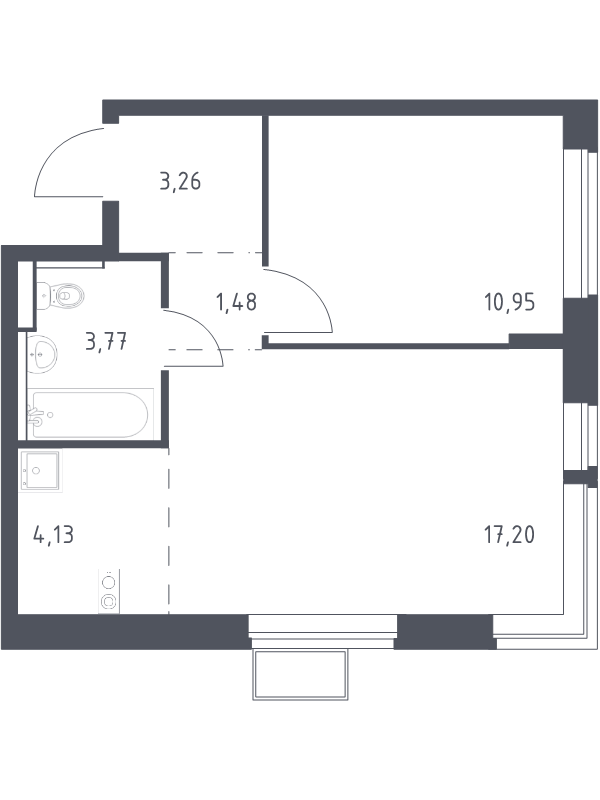 2 ккв (Евро) 40,8 м²