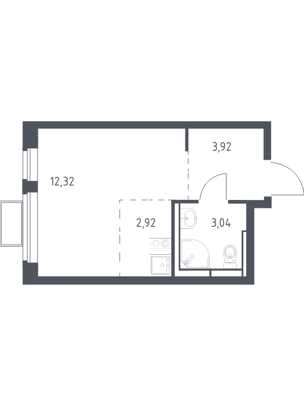 Студия 22,2 м²